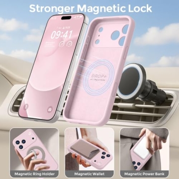 Ktele Magnetic Case for iPhone 17 Pro in Chalk Pink