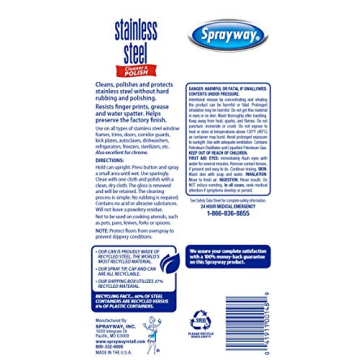 Sprayway Water-Based Stainless Steel Cleaner for Streak-Free Shine