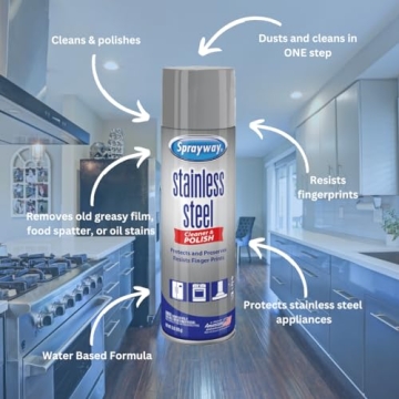 Sprayway Water-Based Stainless Steel Cleaner for Streak-Free Shine