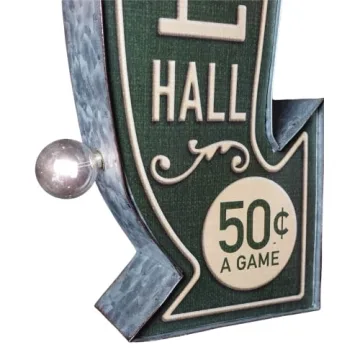 Double-Sided Vintage Pool Hall Marquee Sign