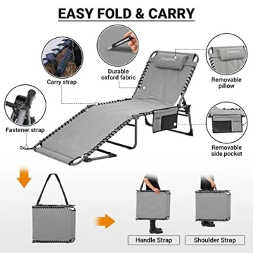 KingCamp Oversize Padded Folding Lounge Chair Comfort