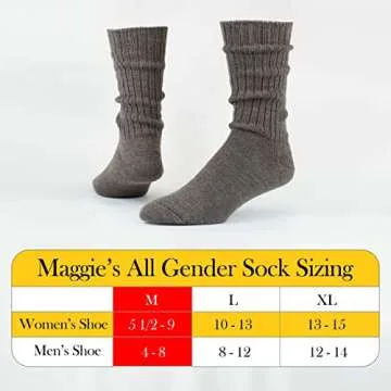 Maggie's Organic Wool Crew Socks - Washable Merino Wool - Warm and Cozy Winter Boot Socks