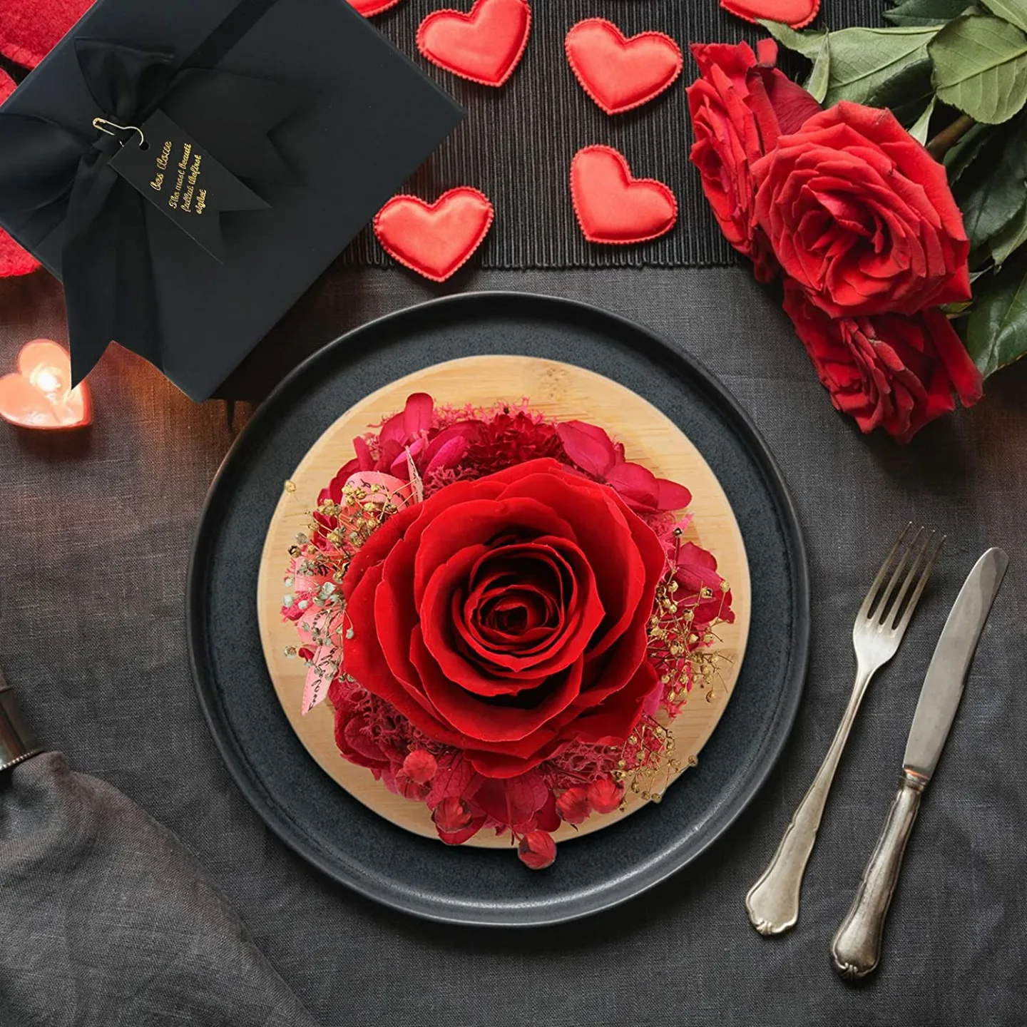 Fresh Preserved Red Rose Gift in Glass Dome