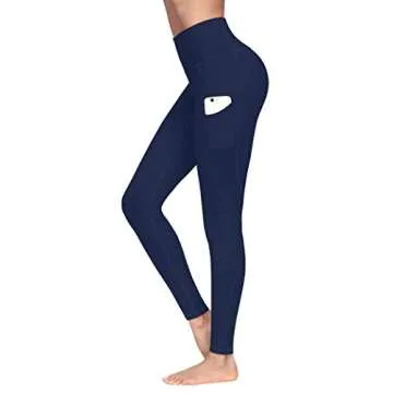 Lingswallow High Waist Yoga Pants - Yoga Pants with Pockets Tummy Control, 4 Ways Stretch Workout Ru...