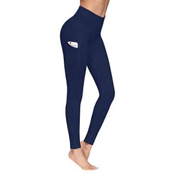Lingswallow High Waist Yoga Pants with Pockets and Tummy Control