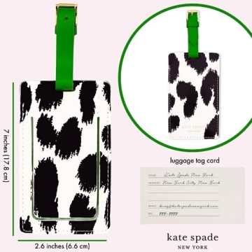 Kate Spade Luggage Tag for Women, Stylish Vegan Leather