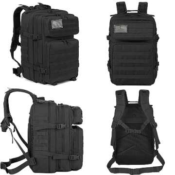 QT&QY 45L Military Tactical Backpacks Molle Army Assault Pack 3 Day Bug Out Bag Hiking Treeking Ruck...