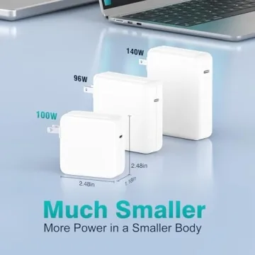 Compact 100W MacBook Pro and Air Charger with Cable