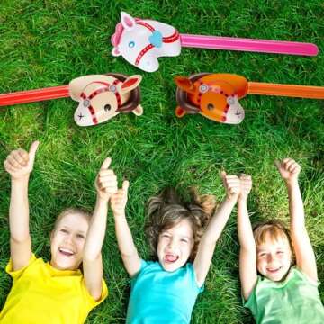 Chivao 12 Pieces Inflatable Stick Horse Cute Horse Head Stick Blow up Balloon Colorful Cowboy Cowgir...