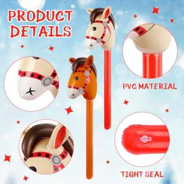 Chivao Inflatable Stick Horse Set for Kids Party Fun