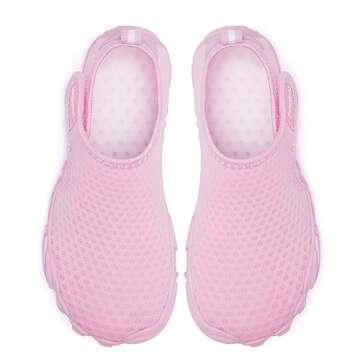 Limberun Kids Water Shoes for Girls Boys Swimming Shoes Kids Beach Shoes Pool Shoes Kids Aqua Shoes for Kids Youth Water Shoes Quick Dry Non-Slip, Comfortable Pink 10.5