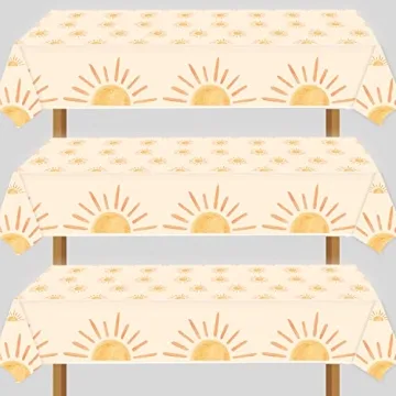 Durable Sunshine Tablecloths for Birthday and Baby Showers