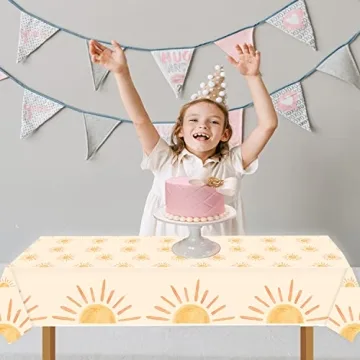 Durable Sunshine Tablecloths for Birthday and Baby Showers