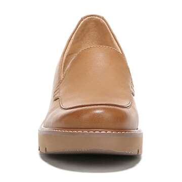 Naturalizer Womens Cabaret Slip On Lightweight Lug Heeled Loafer,English Tea Brown,8.5W