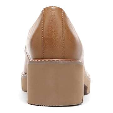 Naturalizer Womens Cabaret Slip On Lightweight Lug Heeled Loafer,English Tea Brown,8.5W