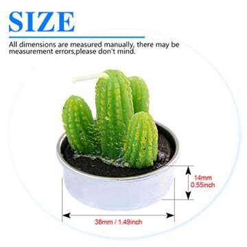 Glarks 12 Pieces Cute Tea Lights Tealight Candles, Artificial Succulents Handmade Cactus Candles for...