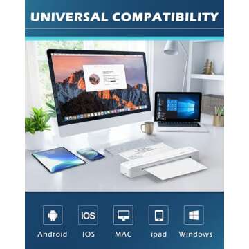 HPRT Portable Printer Wireless for Travel, Thermal Inkless Bluetooth Printer with Case, Support 8.5" X 11" US Letter, Compatible with iPhone Android MacBook Windows Laptops (Upgraded MT866)