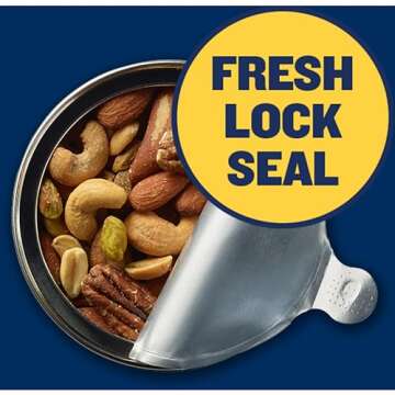 PLANTERS Deluxe Salted Mixed Nuts, Roasted Cashews, Almonds, Brazil Nuts, Pistachios, and Pecans, Party Snacks, Plant-Based Protein, Quick Snack for Adults, After School Snack, 15.25oz Canister