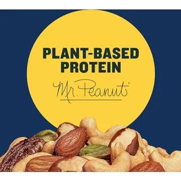PLANTERS Deluxe Salted Mixed Nuts, Roasted Cashews, Almonds, Brazil Nuts, Pistachios, and Pecans, Party Snacks, Plant-Based Protein, Quick Snack for Adults, After School Snack, 15.25oz Canister