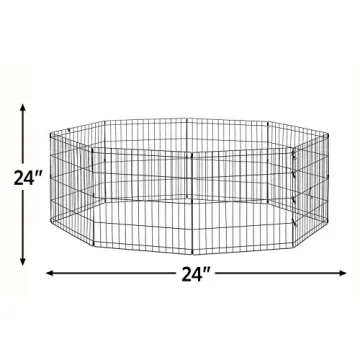 24" Black Dog Exercise Pen - Foldable Playpen for Pets