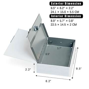 Diversion Book Safe Storage Box (9.5"×6"×2.2"), Dictionary Secret Safe Can with Security Combination Lock, Diversion Book Hidden Safe (Love,Combination)