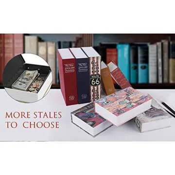Diversion Book Safe Storage Box (9.5"×6"×2.2"), Dictionary Secret Safe Can with Security Combination Lock, Diversion Book Hidden Safe (Love,Combination)