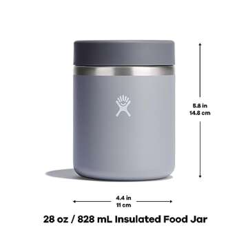 Hydro Flask Food Jar - Insulated Stainless Steel Container with Lid, Baltic, 28 Oz