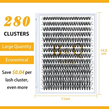 DIY Lash Clusters 280 Natural Look 40D 30D 20D Individual Extensions