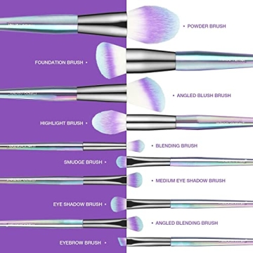 Makeup Brush Sets, Premium Synthetic Contour Blush Foundation Concealers Eye Shadows Eyebrow Cosmetic Brushes(10 pcs)