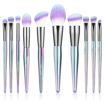 Makeup Brush Sets, Premium Synthetic Contour Blush Foundation Concealers Eye Shadows Eyebrow Cosmetic Brushes(10 pcs)