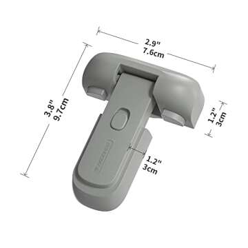 EUDEMON 1 Pack Updated Child Proof Refrigerator/Fridge/Freezer Door Lock Apply to Max 1"(25mm) Sealing Strip for Toddlers and Kids, no Tools Need or Drill (Grey)