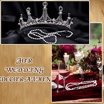 12 Pack Fake Pearl Necklace Costume Jewelry Long Faux Pearl Necklace Party Favors White Plastic Flapper Bead Strand for Kids Girls Women 1920s Wedding Bridal Shower Tea Birthday Decorations