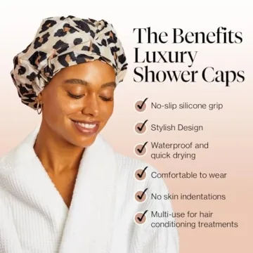 Stylish Kitsch Luxury Shower Caps for Women Waterproof