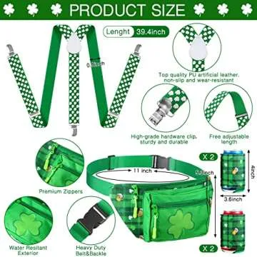 Vibrant 10-Piece St. Patrick's Day Fanny Pack Set