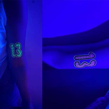 48 Pcs Glow in Dark/13 Hand/13/Temporary Tattoos, Party Accessories for Swifties Gifts