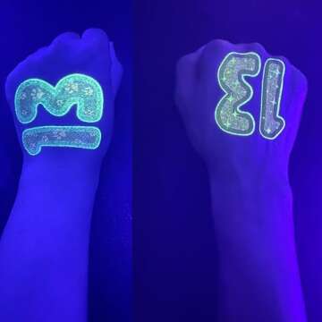 48 Pcs Glow in Dark/13 Hand/13/Temporary Tattoos, Party Accessories for Swifties Gifts