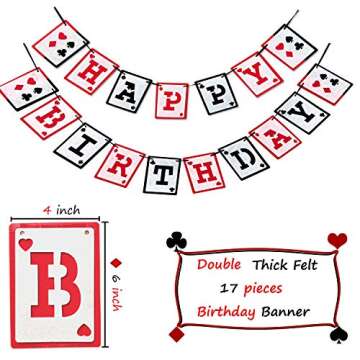 Casino Theme Party Decorations, Casino Birthday Party Decorations Supplies Kit, Happy Birthday Banner, Casino Garland Banner, Casino Balloons Garland Kit