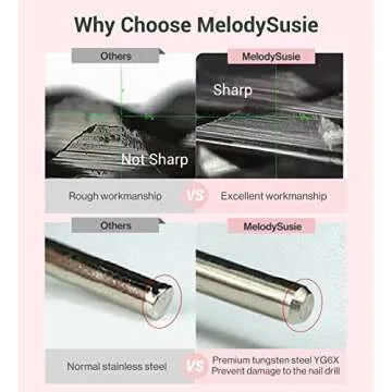 MelodySusie Ball Shape Cuticle Clean Nail Drill Bit 3/32'', Professional Safety Carbide Diamond Nail Bit Nail Cleaner for Cuticle Dead Skin Nail Prepare, Two Way Rotate, Manicure Nail Salon Supplies