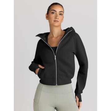 Trendy Queen Womens Zip Up Hoodies Jackets Cropped Sweatshirts Fleece Fall Outfits Casual Comfy Y2k ...
