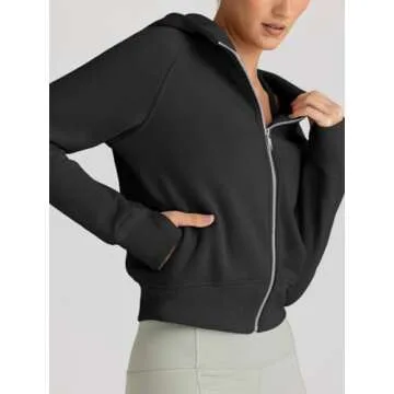 Fashionable Full Zip Cropped Sweatshirt for Women 2025