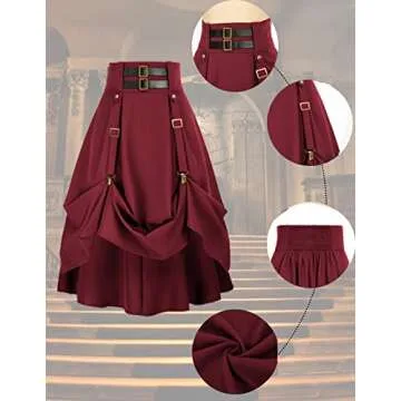 Scarlet Darkness Burgundy Midi Skirt for Women