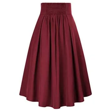 Scarlet Darkness Burgundy Midi Skirt for Women