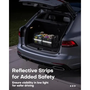 HOTOR Trunk Organizer for SUV with Reflective Safety Strips