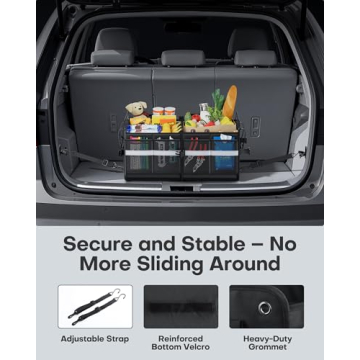 HOTOR Trunk Organizer for SUV with Reflective Safety Strips