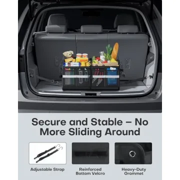 HOTOR Trunk Organizer for SUV with Reflective Safety Strips