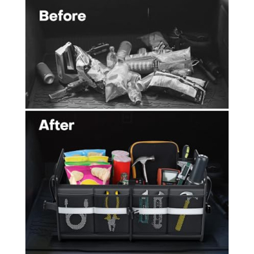 HOTOR Trunk Organizer for SUV with Reflective Safety Strips