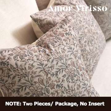 Floral Throw Pillow Covers Set of 2 for Home Decor