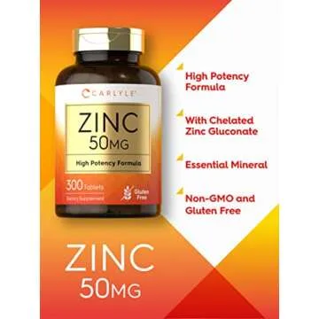 Carlyle Zinc 50mg Tablets | Vegetarian & Non-GMO Supplement