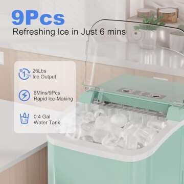 OLIXIS Portable Ice Maker - Fast Ice Production on Demand