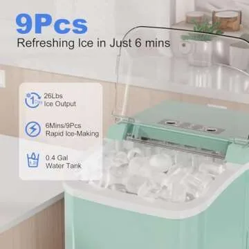 OLIXIS Portable Ice Maker - Fast Ice Production on Demand